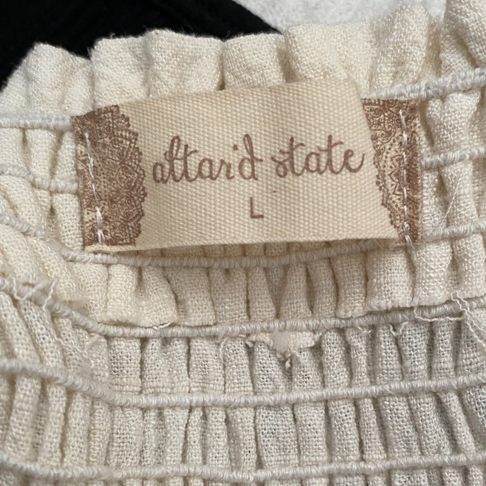 Altar'd State Cream Tie Front Flowy Dress - Picture 3 of 3